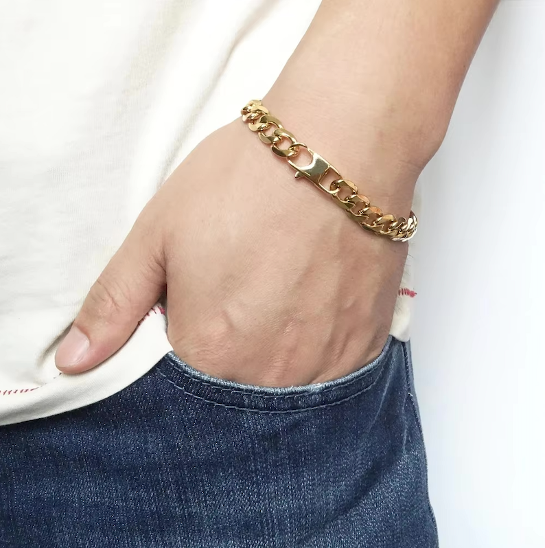18K Gold Plated Mens Bracelet
