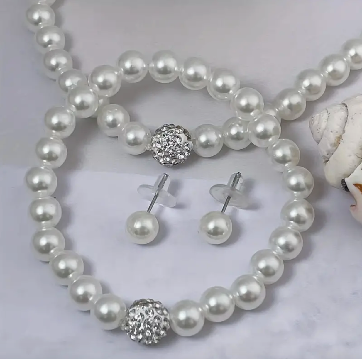 Faux Pearl Bridal Jewelry Set