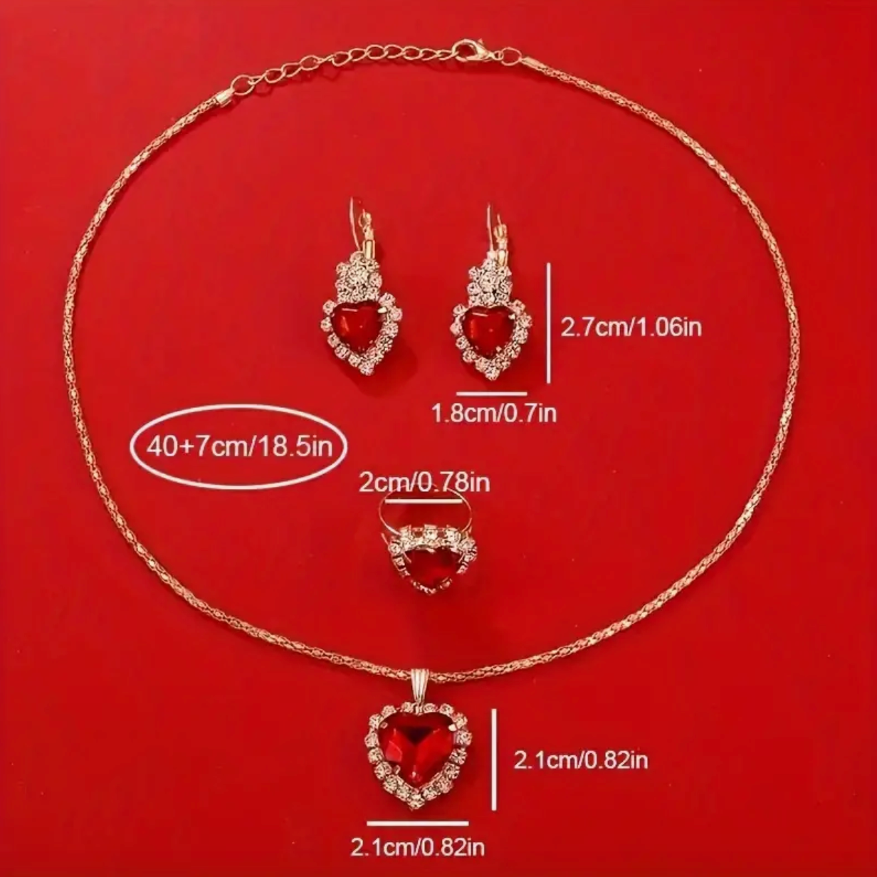 Luxury Rhinestone Analog Wrist Watch Jewelry Set
