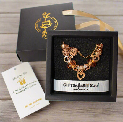 Golden Heart Shape Charm Bracelet