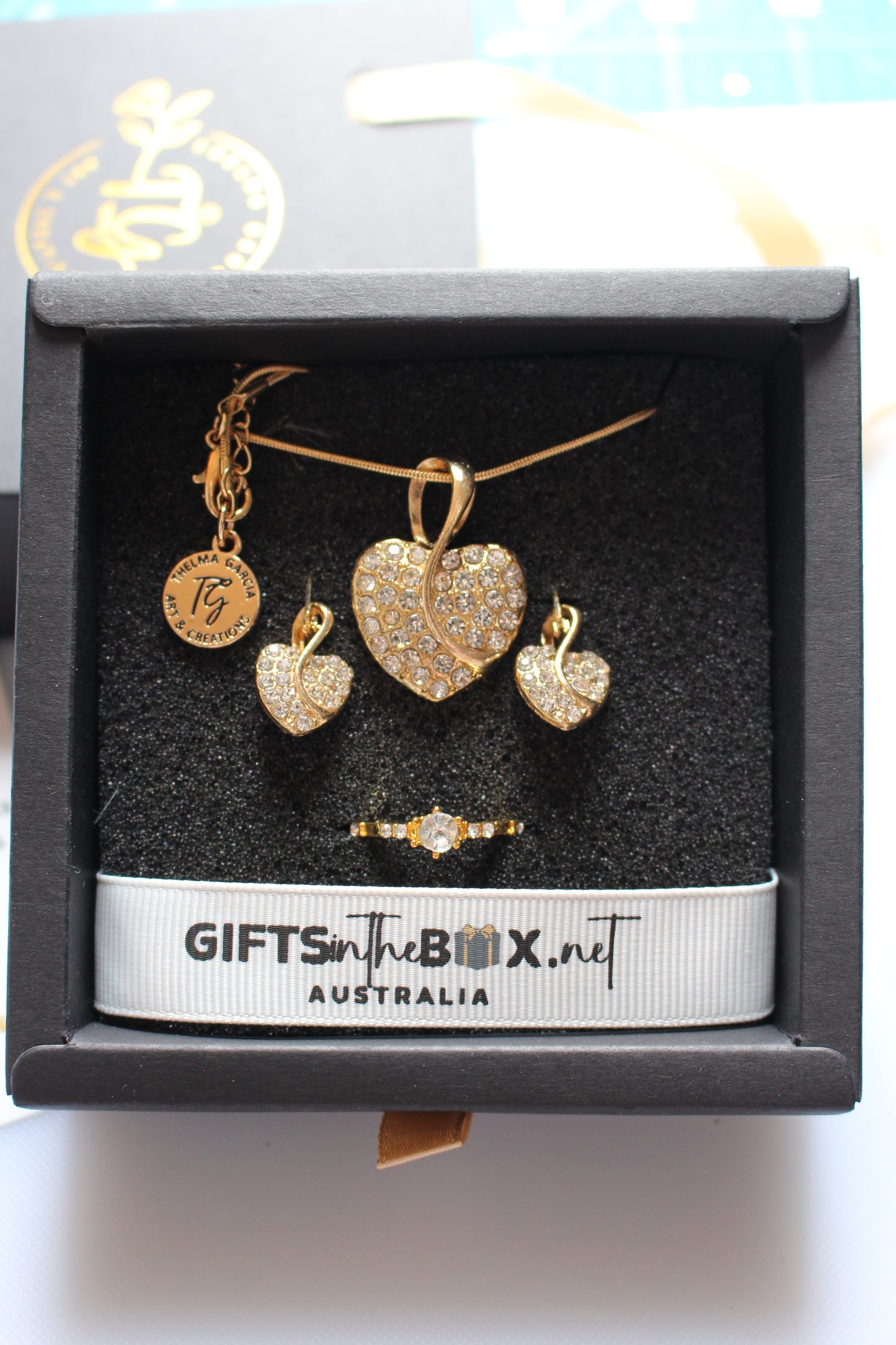 Heart Zircon Crystal Necklace Jewelry Set