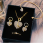 Heart Zircon Crystal Necklace Jewelry Set