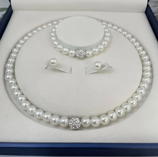 Faux Pearl Bridal Jewelry Set