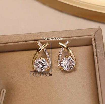 Rhinestone Cross Stud Earrings Set