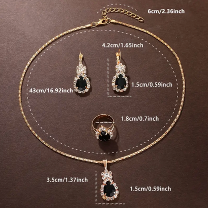 Blackstone Gold Plated Jewelry Set ( 4 Pcs.)