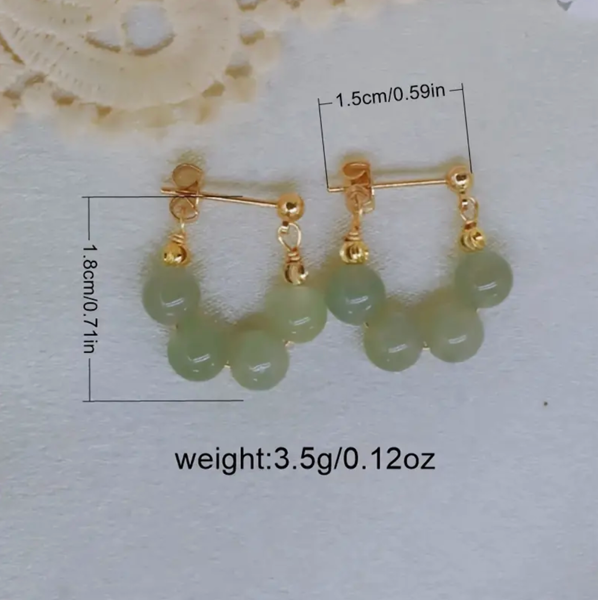 Green, Red, White Glass Bead Hoop Earrings Set