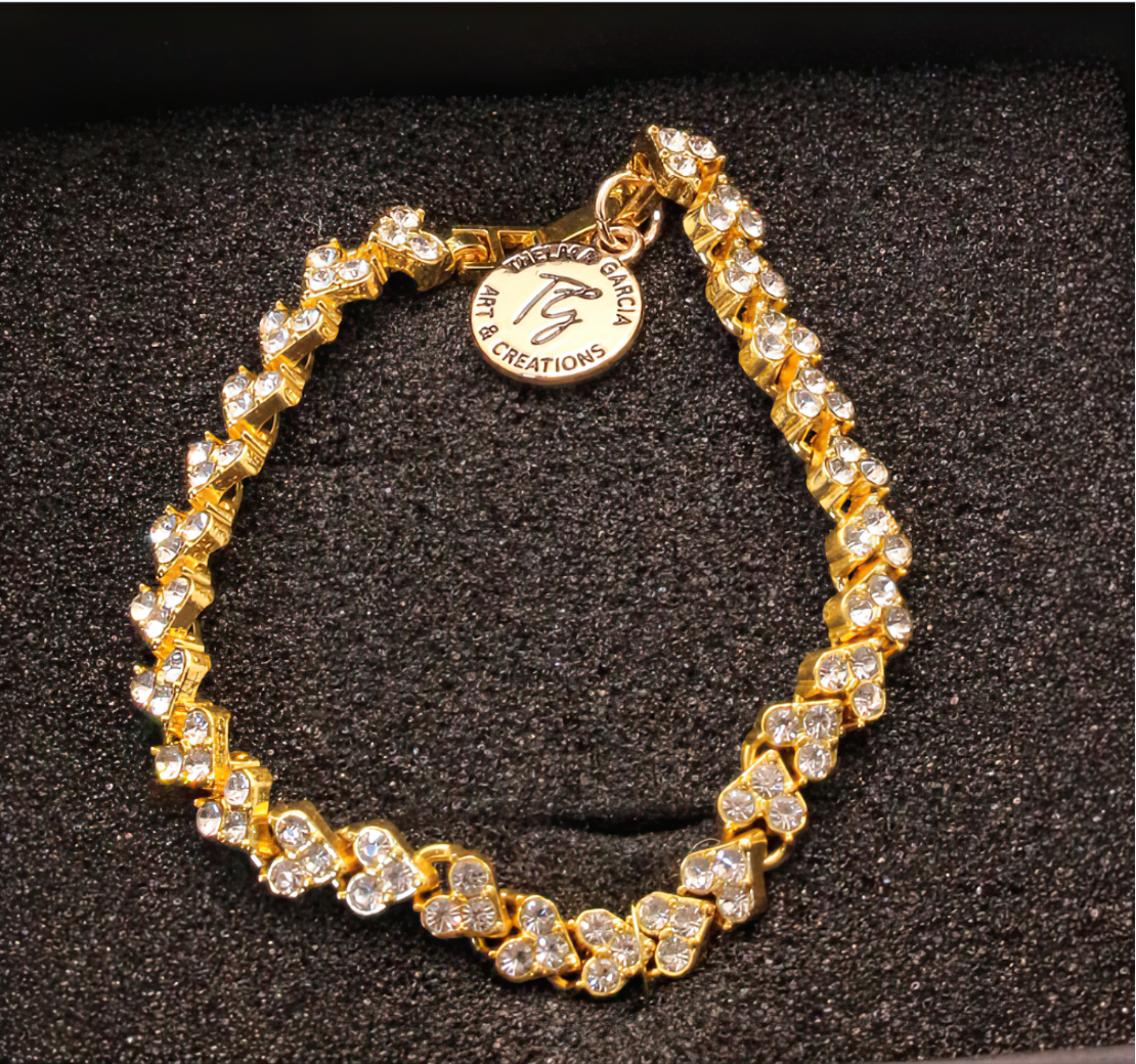 Elegant Crystal Rhinestone Gold or Silver Bracelets